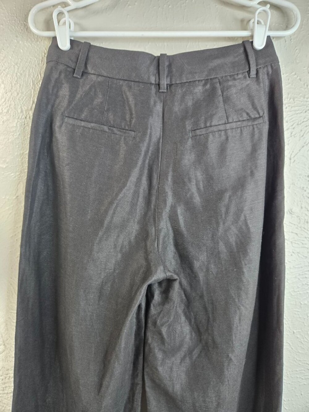 Aritzia Straight Pants 4 Black Pleated Linen Minimalist Heritage Preppy Trousers - Picture 7 of 11